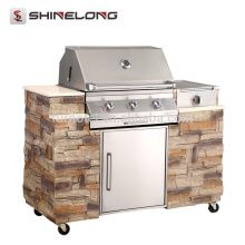 K959 Stainless Steel European Combined Outdoor Gas BBQ Barbecue Grill Tables Designs